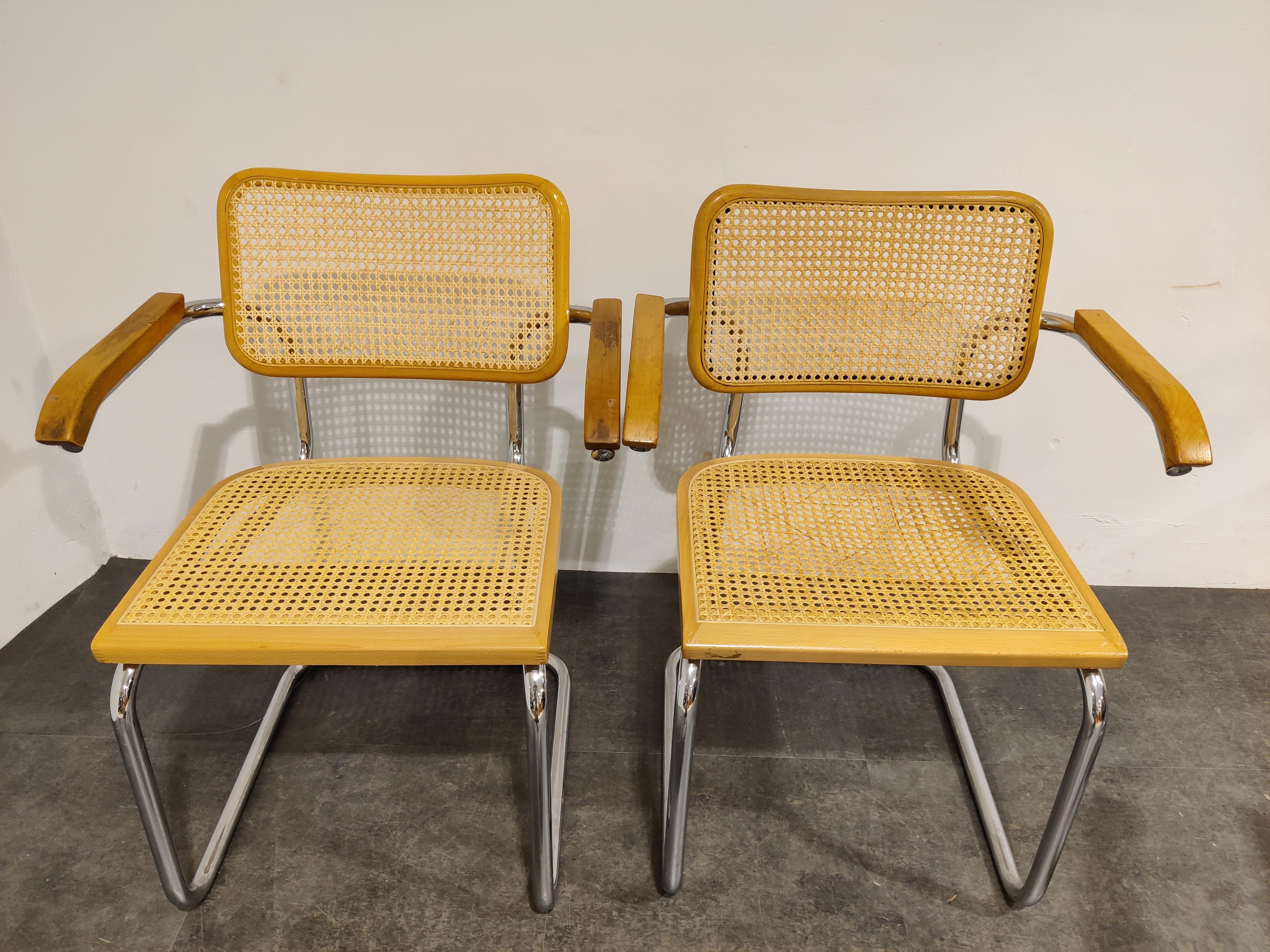 Set of 4 Vintage Marcel Breuer Style Cesca Chairs, Made in Italy, 1970s 1