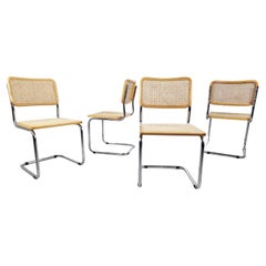 Set of 4 Vintage Marcel Breuer Style Cesca Chairs, Made in Italy, 1970s
