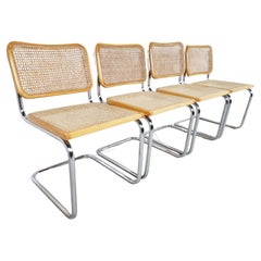 Set of 4 Vintage Marcel Breuer Style Cesca Chairs, Made in Italy, 1970s