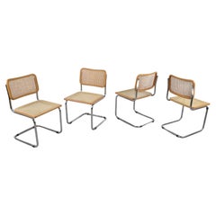 Set of 4 Vintage Marcel Breuer Style Cesca Chairs, Made in Italy, 1970s