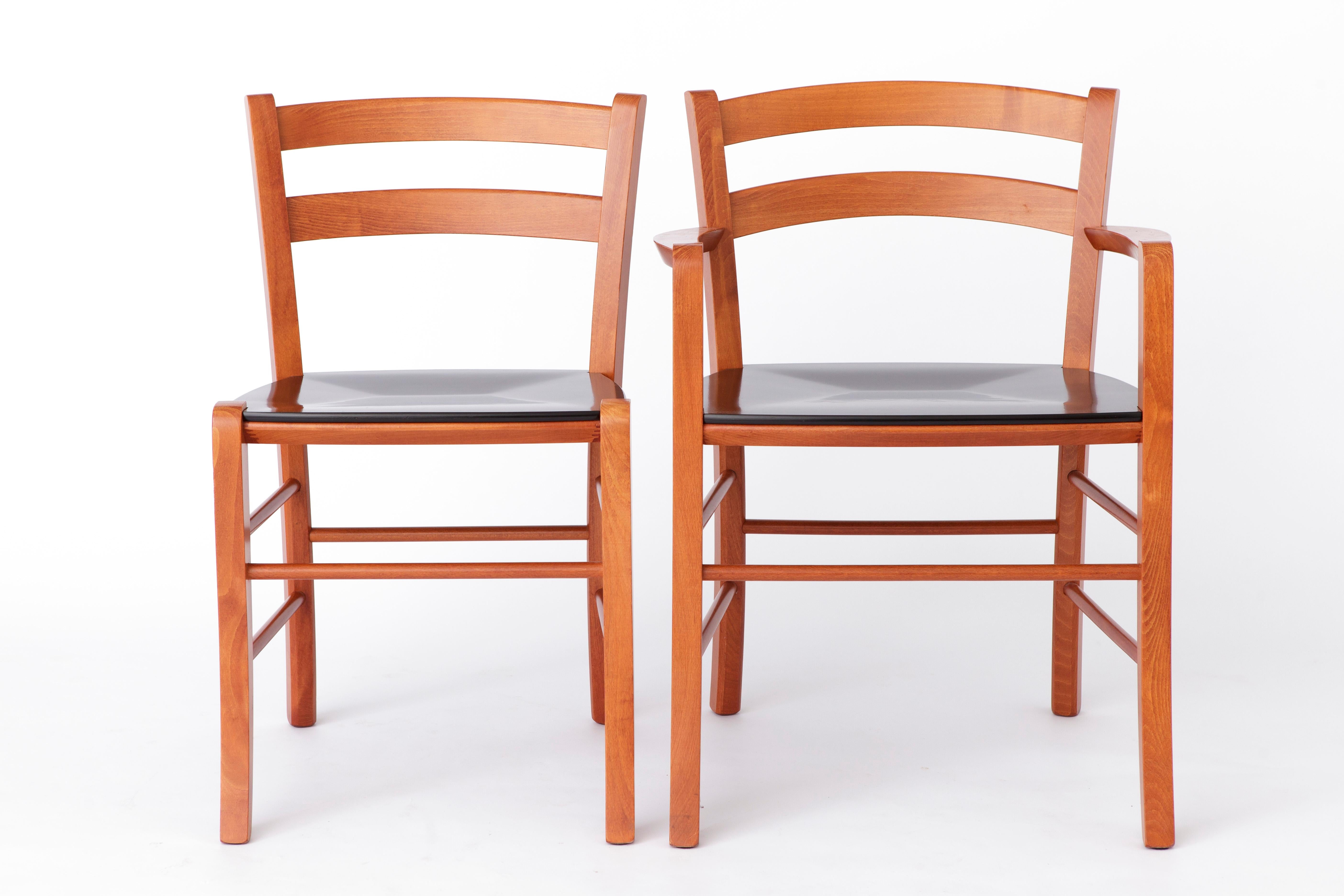 Italian Set of 4 vintage Marocca dining chairs by Vico Magistretti for DePadova, 1987 For Sale