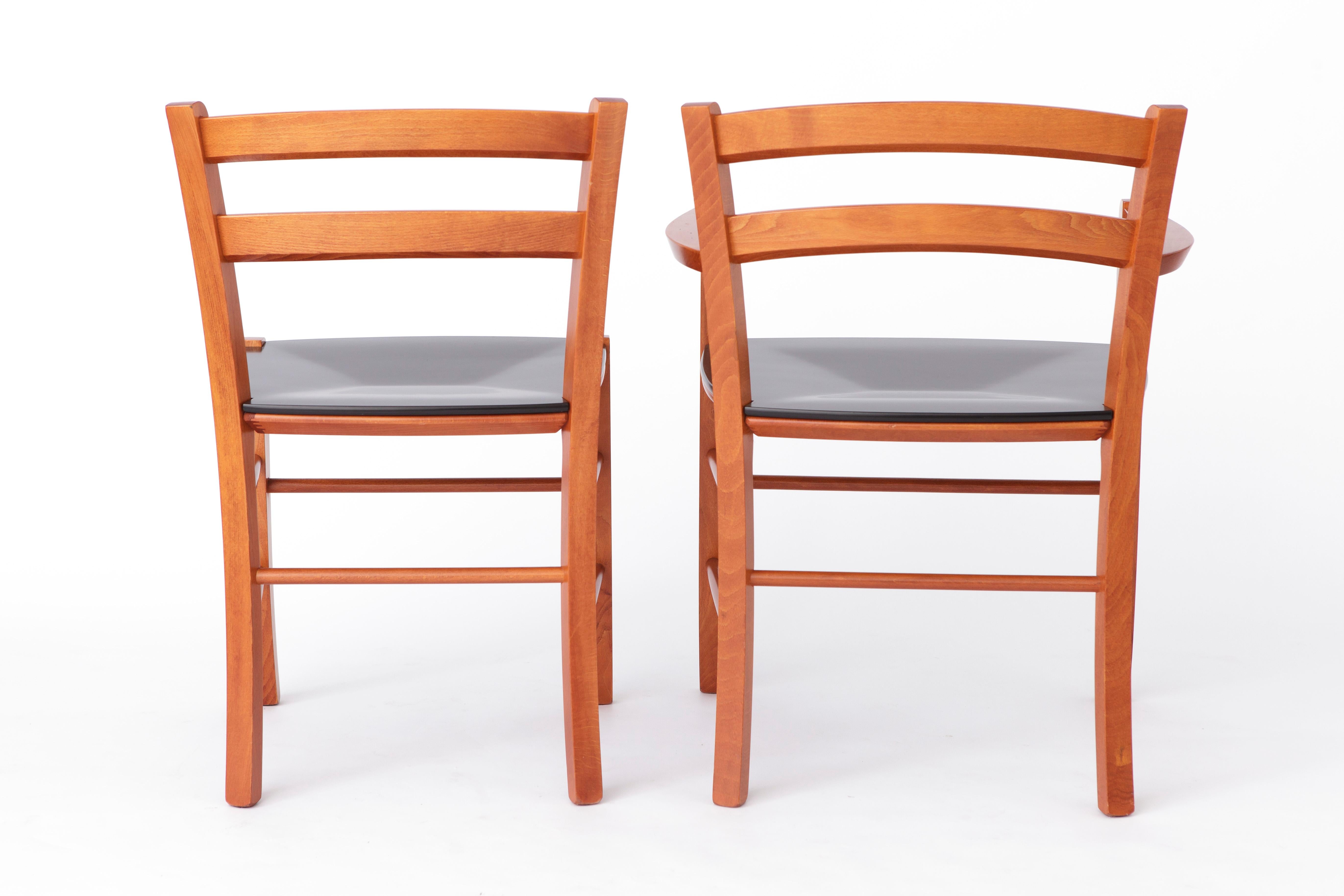 Set of 4 vintage Marocca dining chairs by Vico Magistretti for DePadova, 1987 For Sale 1
