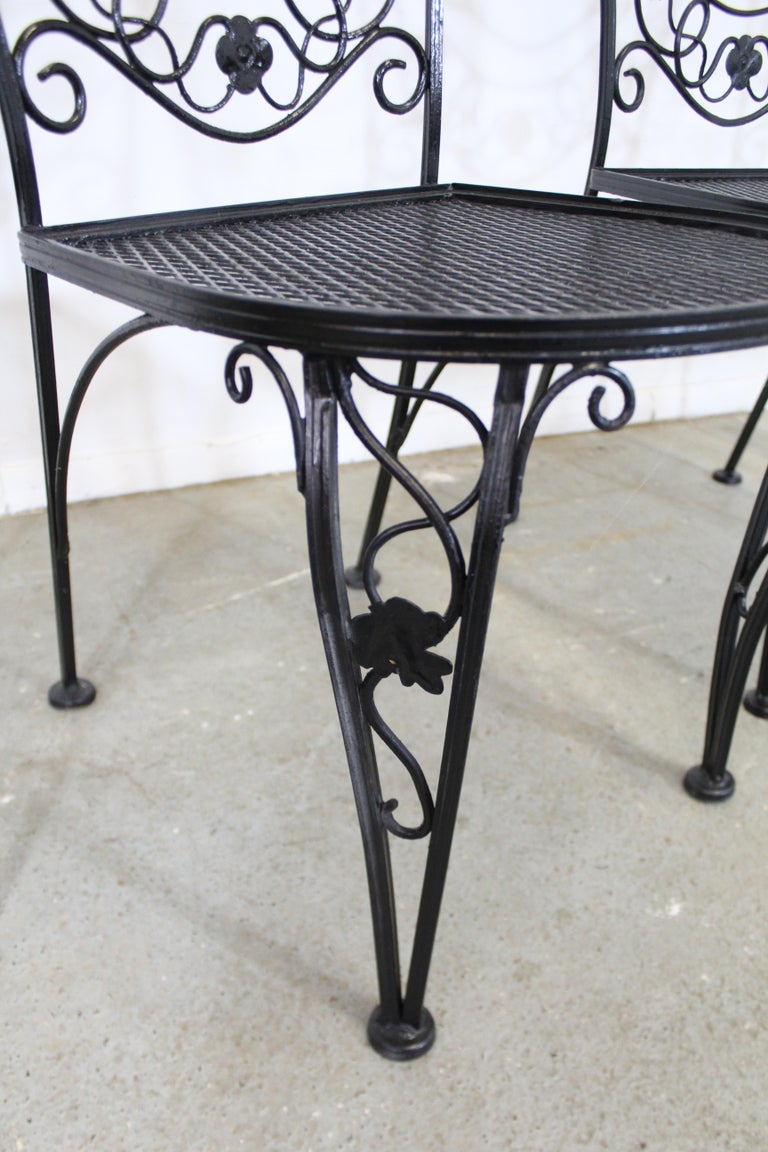 Set Of 4 Vintage Meadowcraft Dogwood Wrought Iron Patio Dining Side Chairs For Sale At 1stdibs