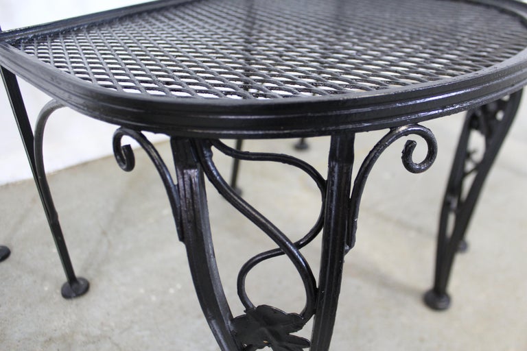 Set of 4 Vintage Meadowcraft Dogwood Wrought Iron Patio Dining Side