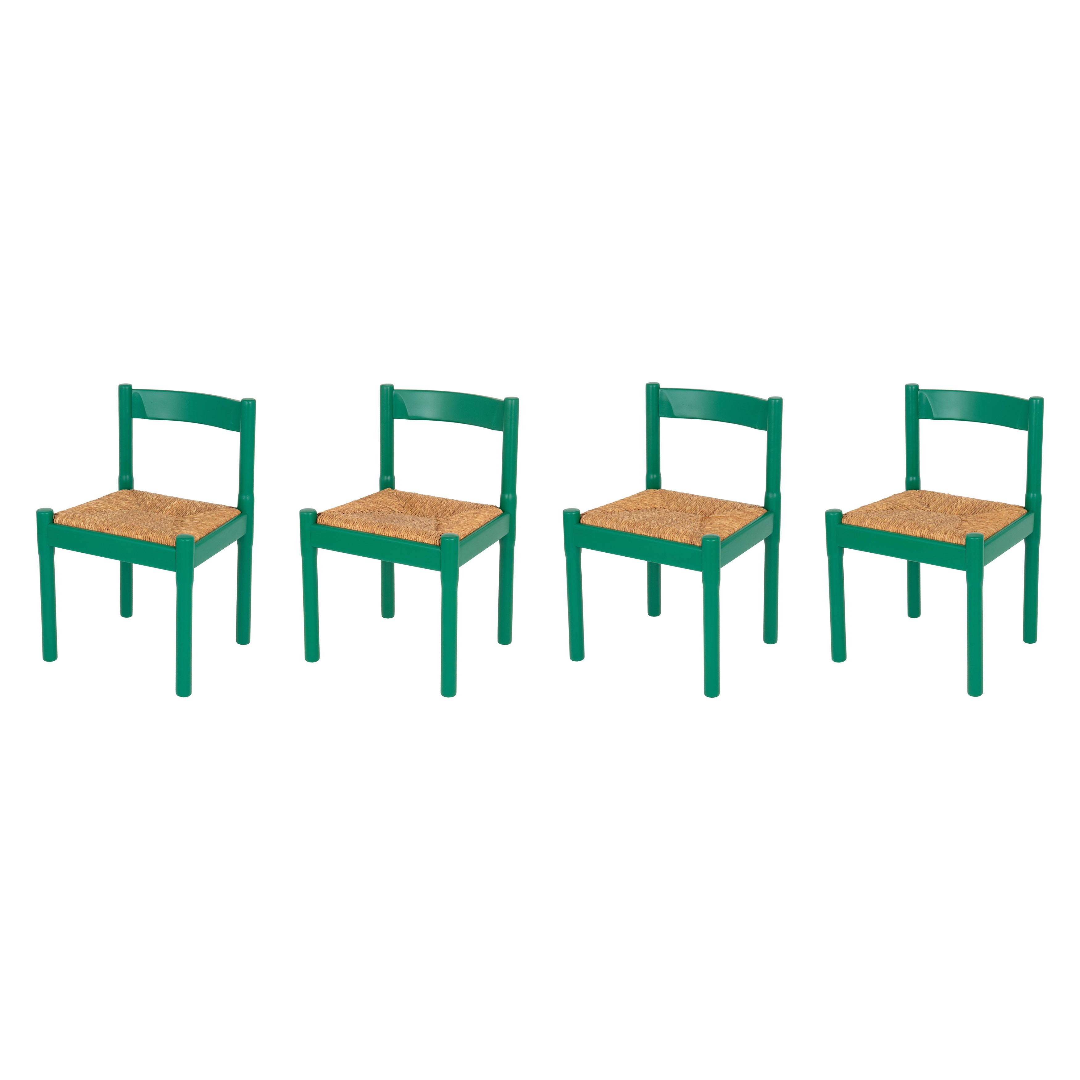 Satz von 4 Mid Century "Carimate" Stühlen von Vico Magistretti im Angebot