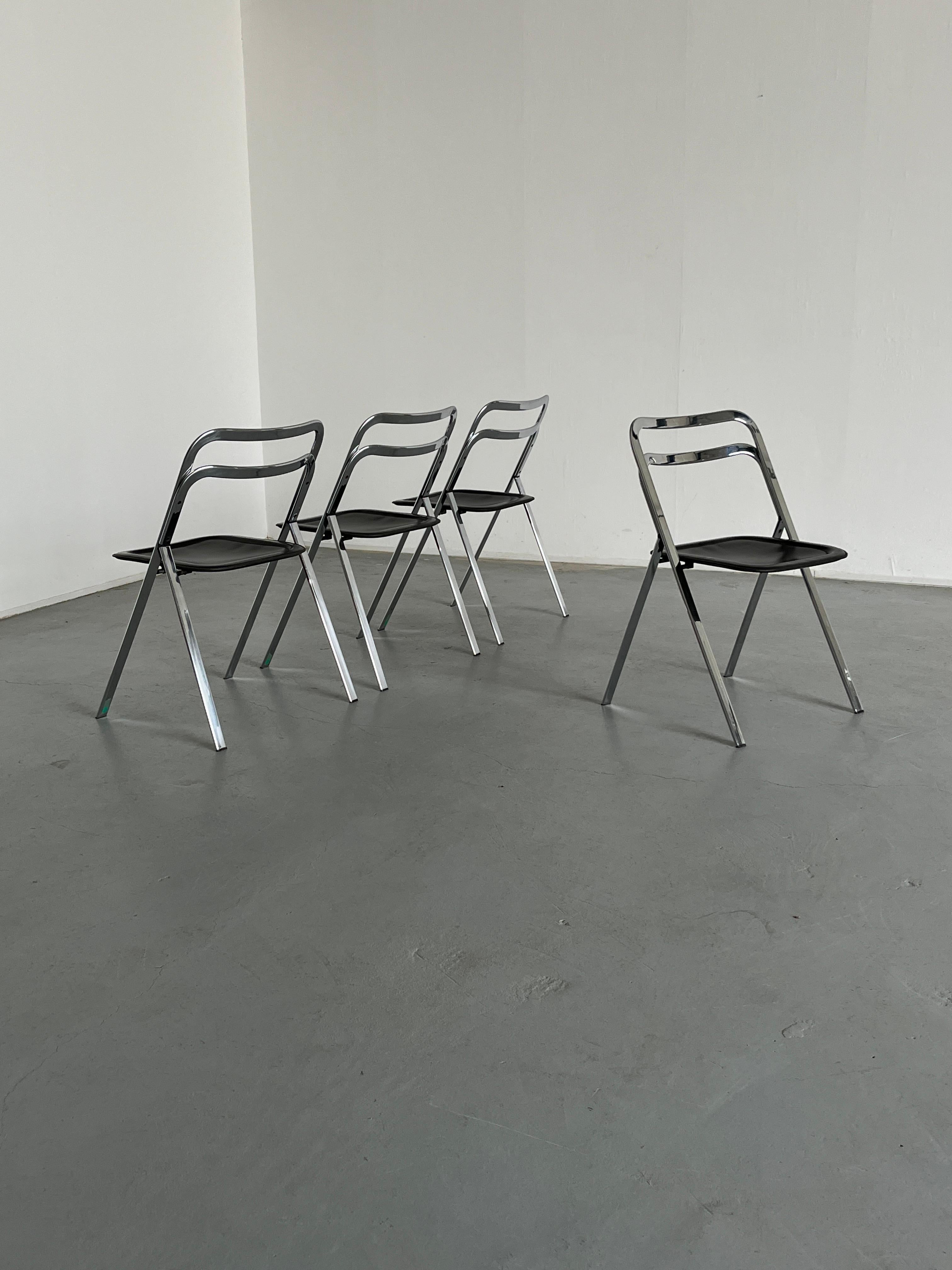 Mid-Century moderno Set di 4 sedie pieghevoli vintage di metà secolo 