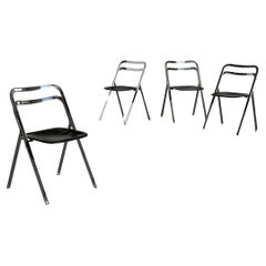Set of 4 Vintage Mid-Century “Clio” Folding Chairs by Giorgio Cattelan for Cidue