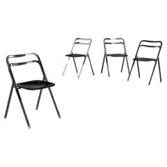 Juego de 4 sillas plegables "Clio" vintage de mediados de siglo, de Giorgio Cattelan para Cidue