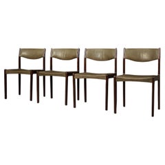 Set of 4 Vintage Midcentury Danish Leather Dining Chairs from Sax Møbelfabrik