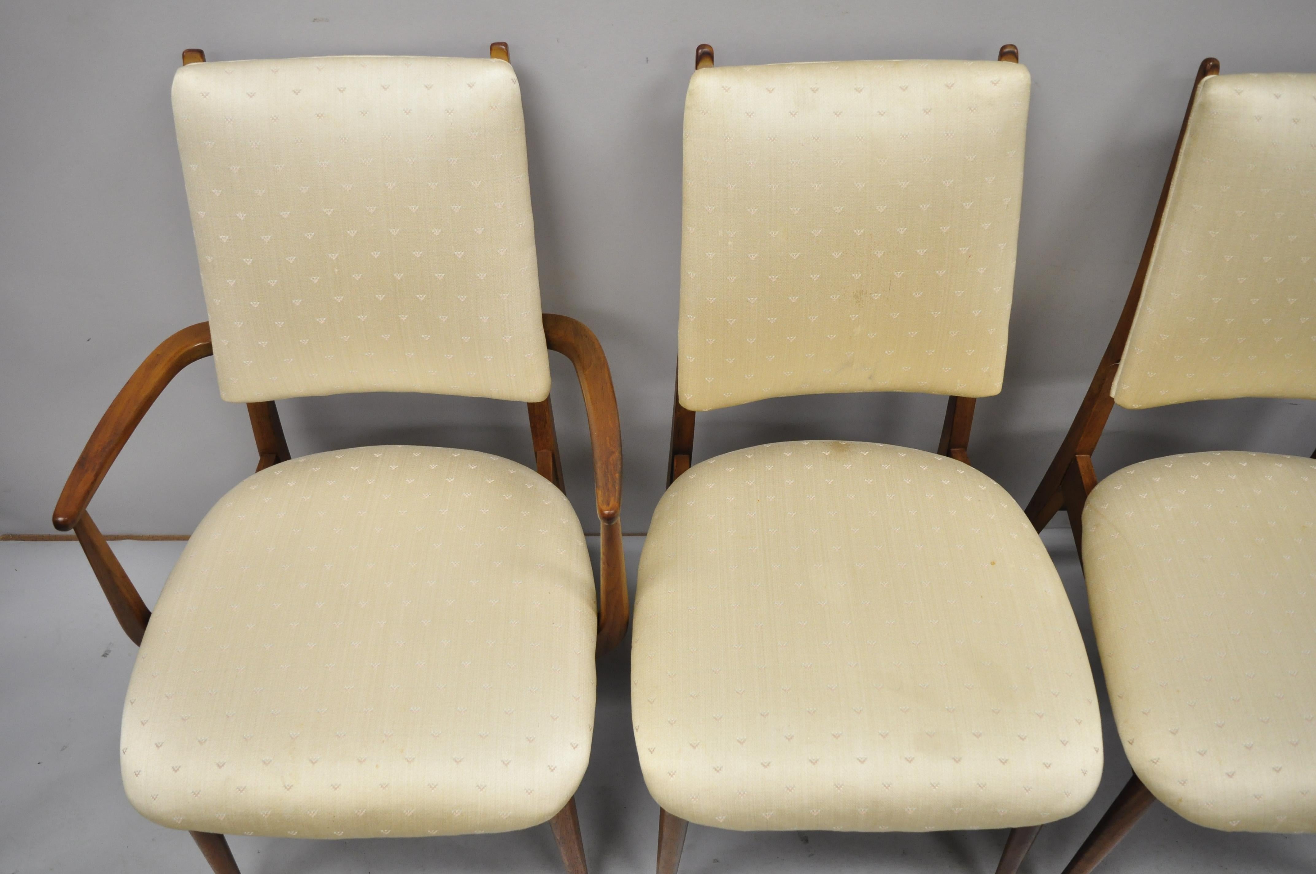 Set of 4 Vintage Midcentury Danish Modern Walnut Dining Room Chairs 3