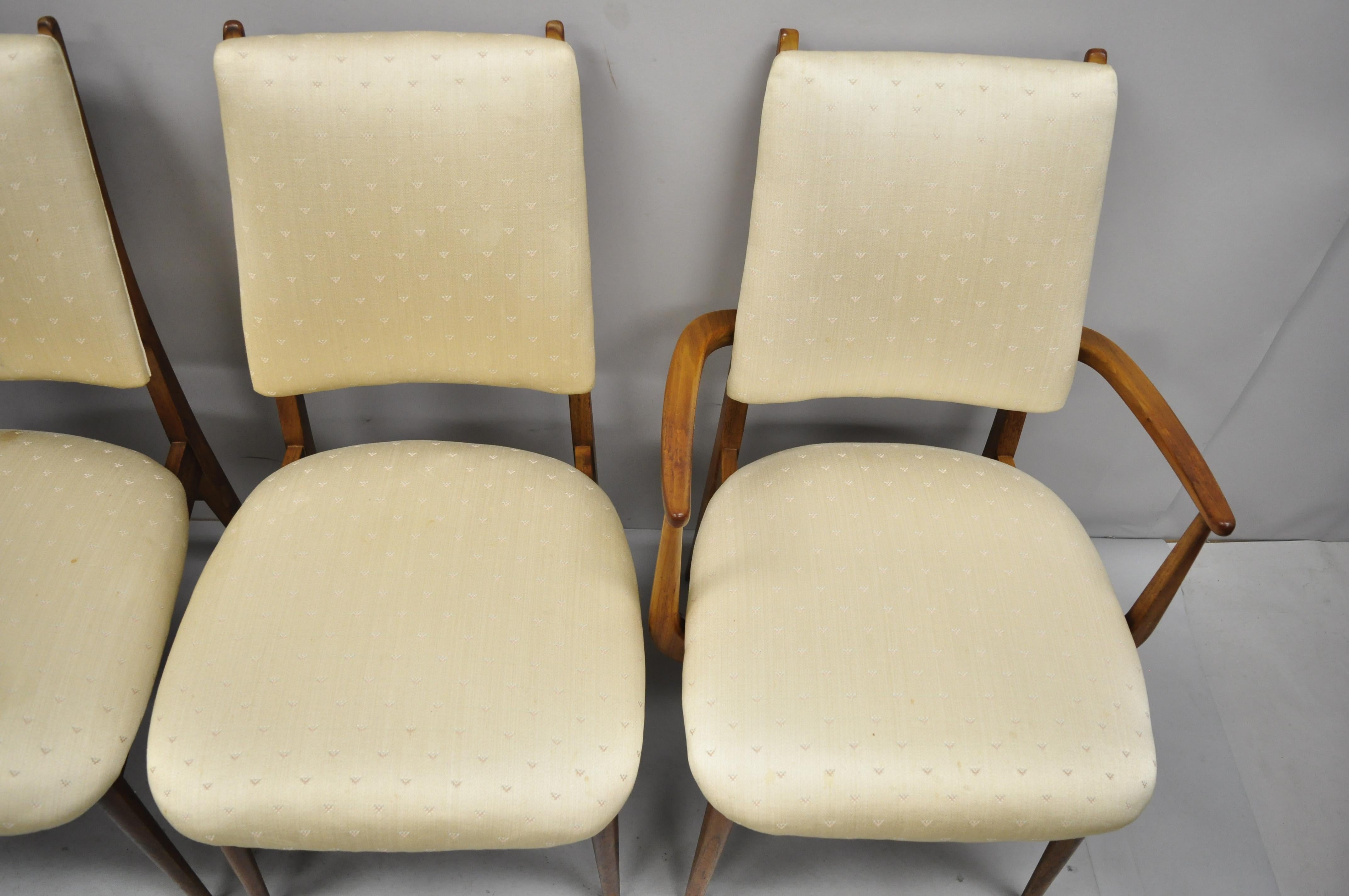Set of 4 Vintage Midcentury Danish Modern Walnut Dining Room Chairs 4