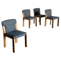 Set of 4 Vintage Mid-Century Dining Chairs in the Style of Silvio Coppola, 1970s
