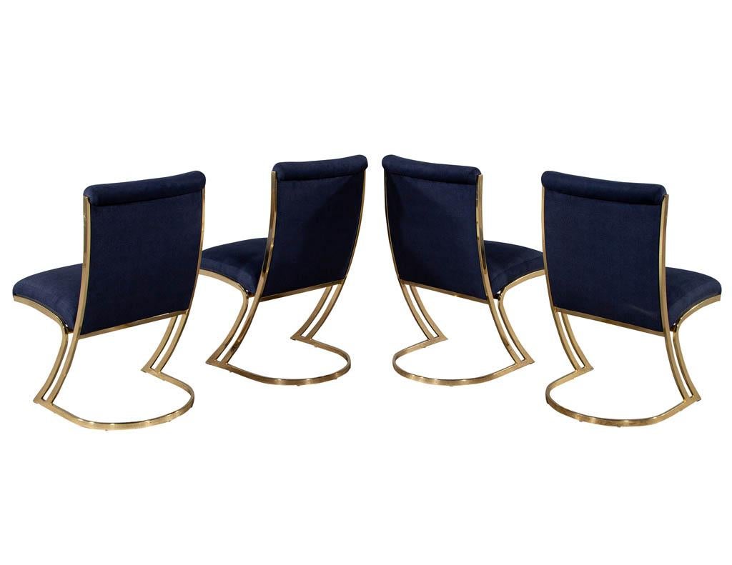 Set of 4 Vintage Mid-Century Modern Brass Dining Chairs 5