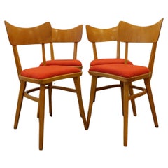 Set of 4 Vintage Mid Century Modern Czech Dining Chairs