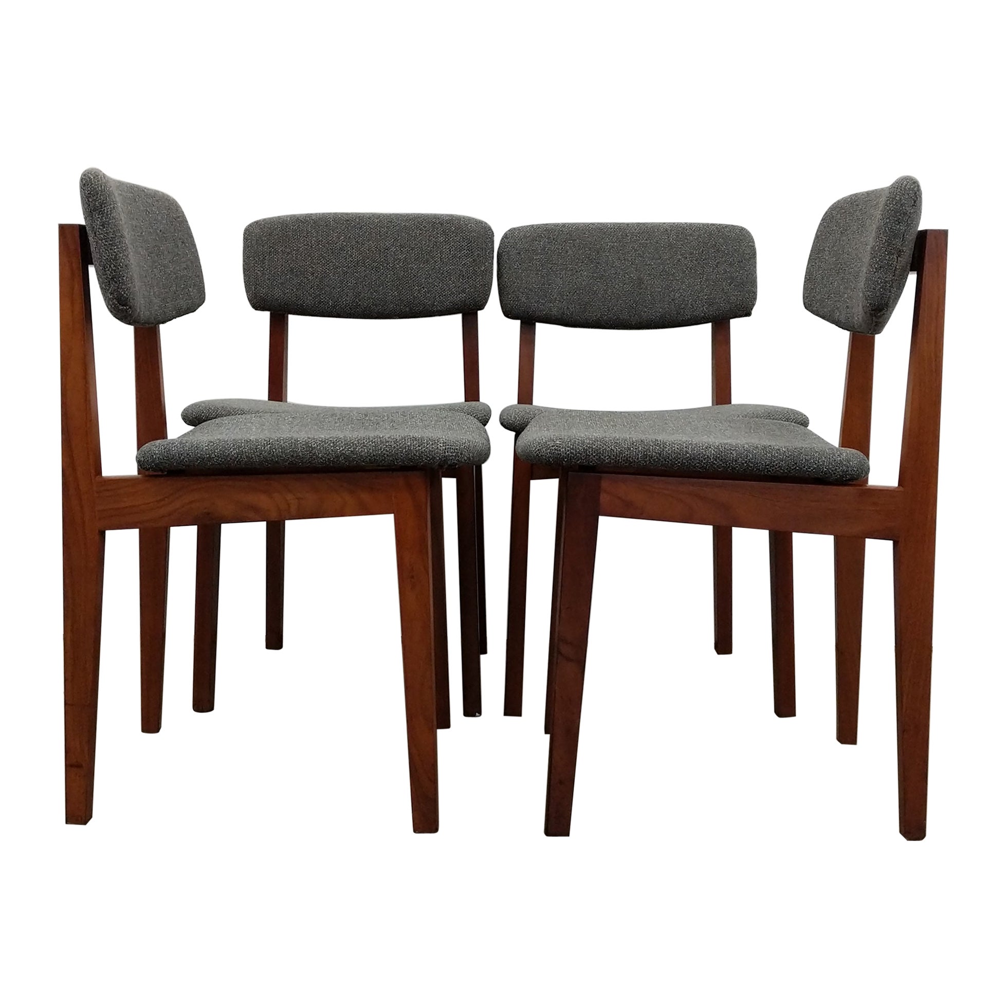 Ensemble de 4 chaises de salle à manger modernes du milieu du siècle dernier par RS Associates