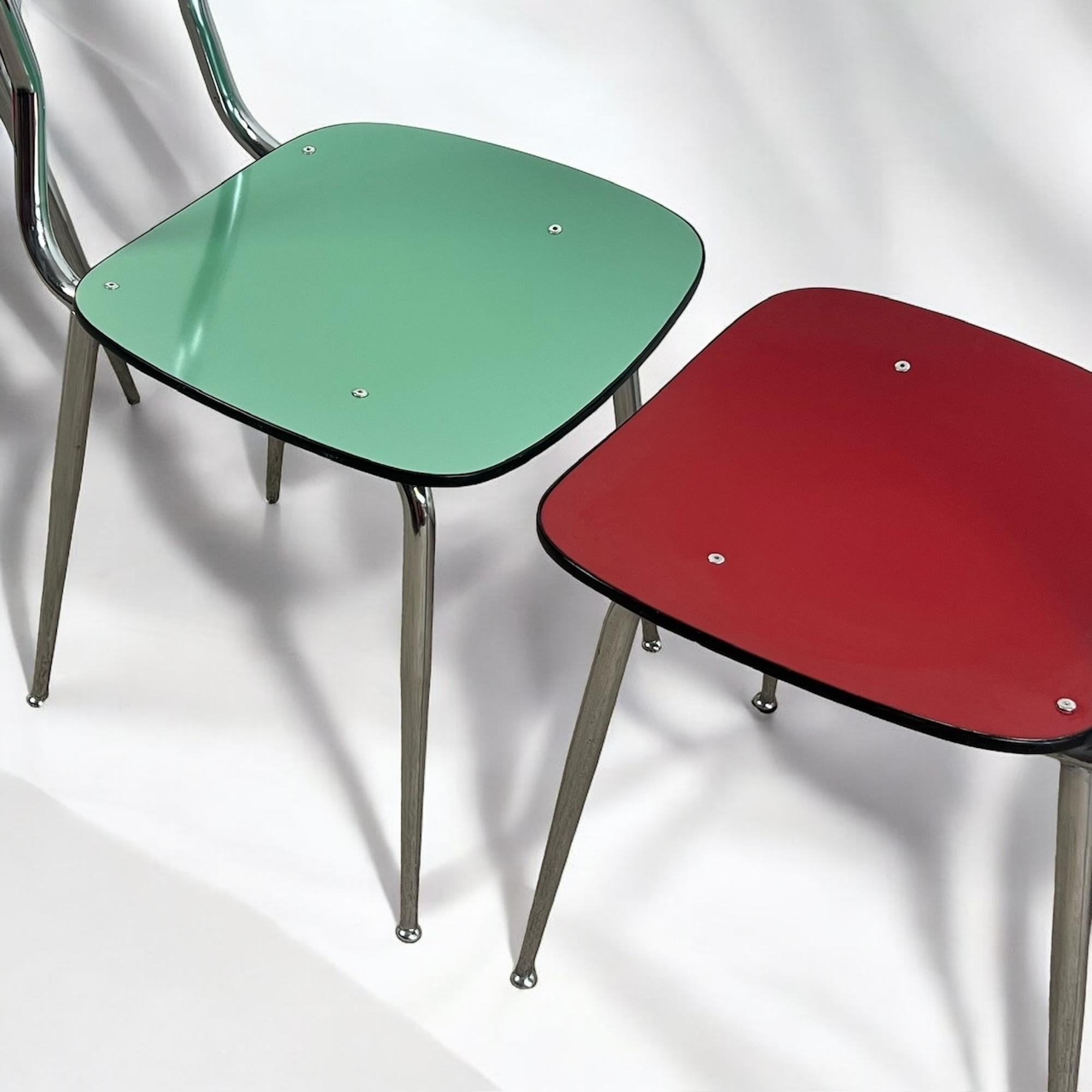 Italian Set of 4 Vintage Mid-Century Modern Formica Chairs from Italy - 1950s/1960s