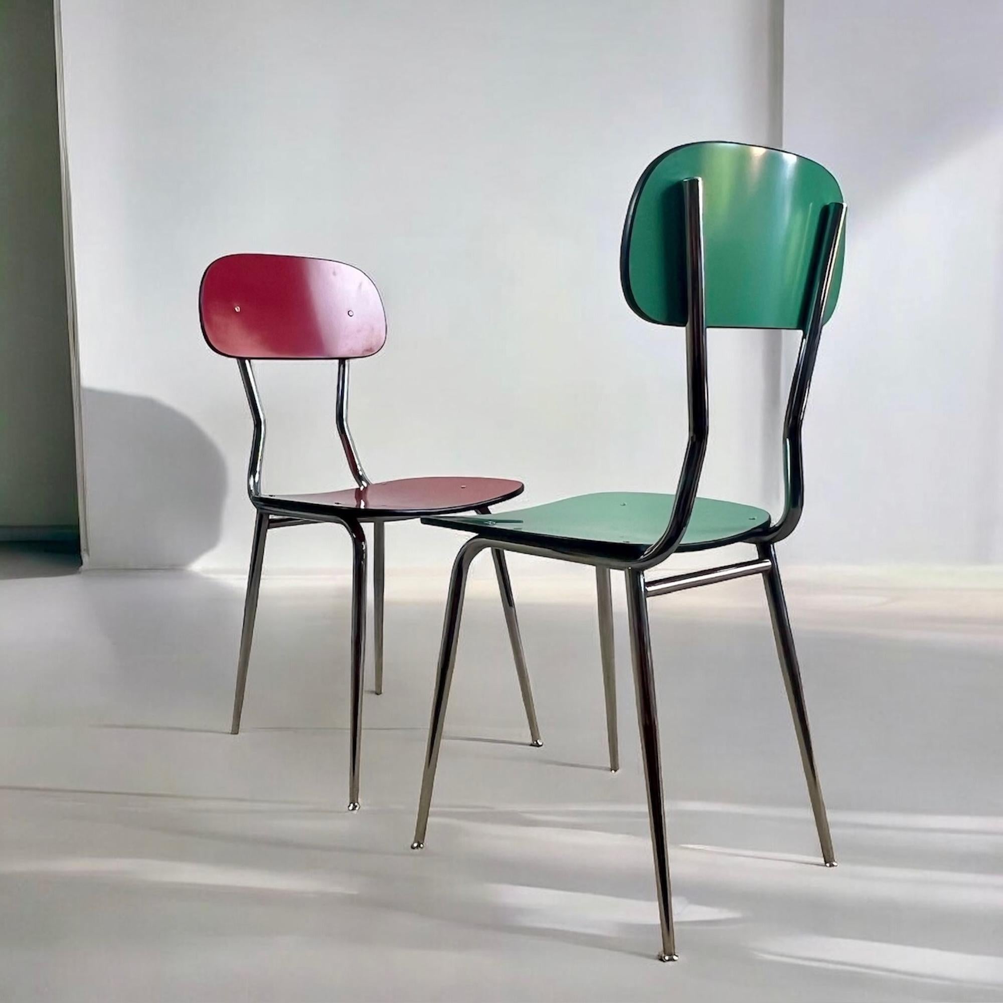 Set of 4 Vintage Mid-Century Modern Formica Chairs from Italy - 1950s/1960s In Good Condition In San Benedetto Del Tronto, IT