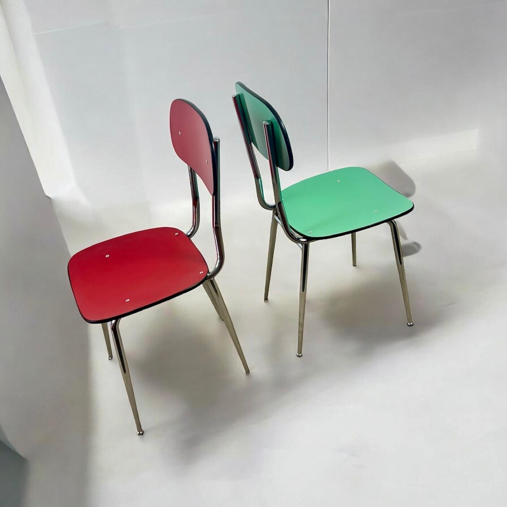 Set of 4 Vintage Mid-Century Modern Formica Chairs from Italy - 1950s/1960s 1