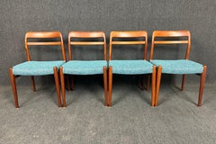 Set of 4 Vintage Mid Century Teak Dining Chairs "Model 145" by Gustav Bahus