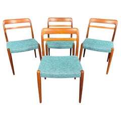 Set of 4 Vintage Mid Century Teak Dining Chairs "Model 145" by Gustav Bahus Set of 4 Vintage Mid Century Teak Dining Chairs "Model 145" by Gustav Bahus