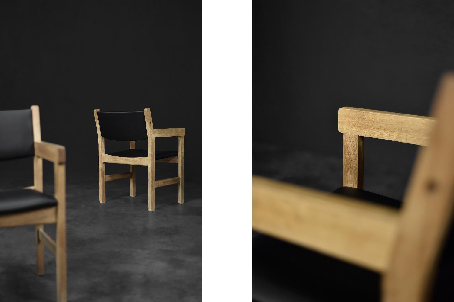 Mid-20th Century Set of 4 Vintage Midcentury Danish Modern Oak Chairs by Hans J Wegner for GETAMA For Sale