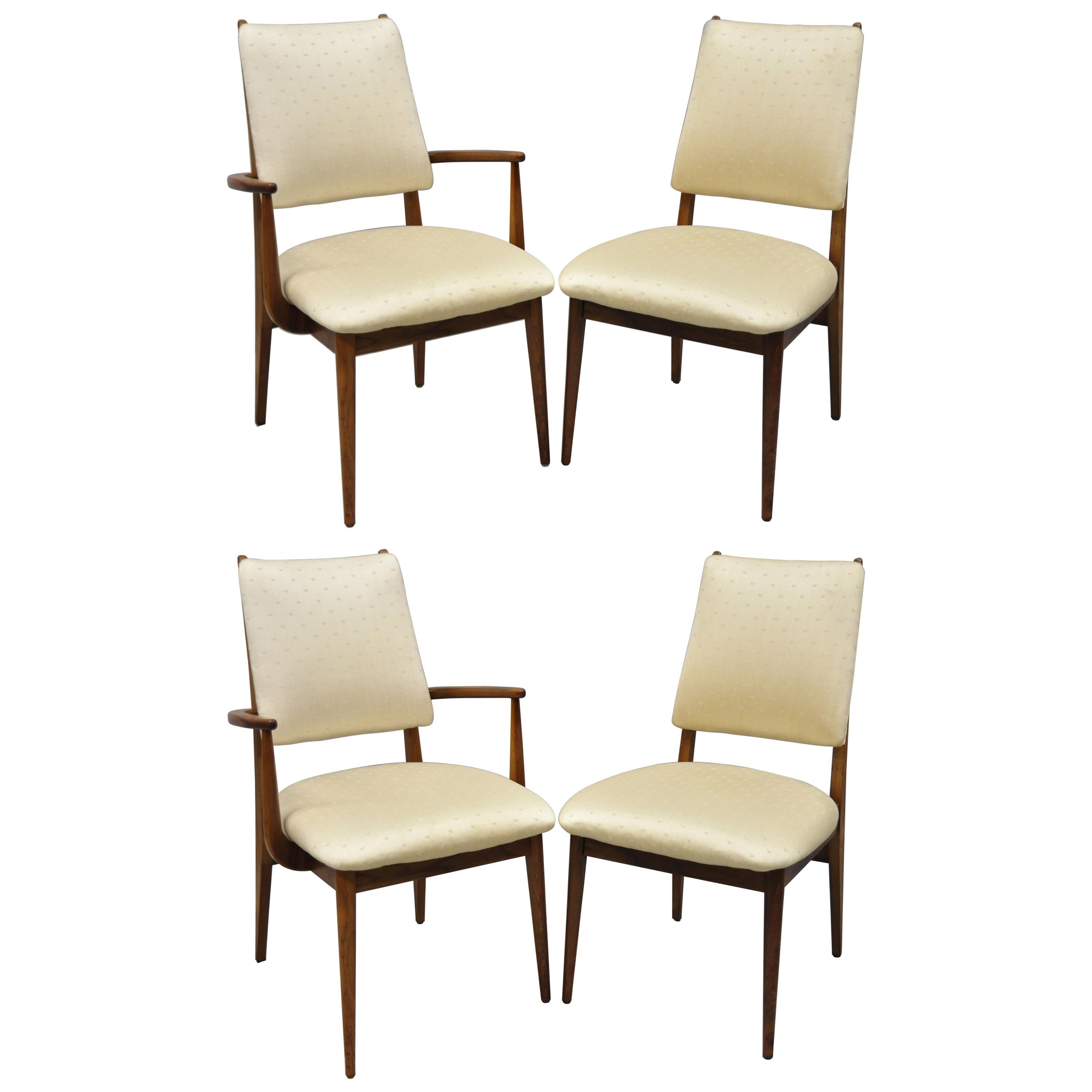 Set of 4 Vintage Midcentury Danish Modern Walnut Dining Room Chairs