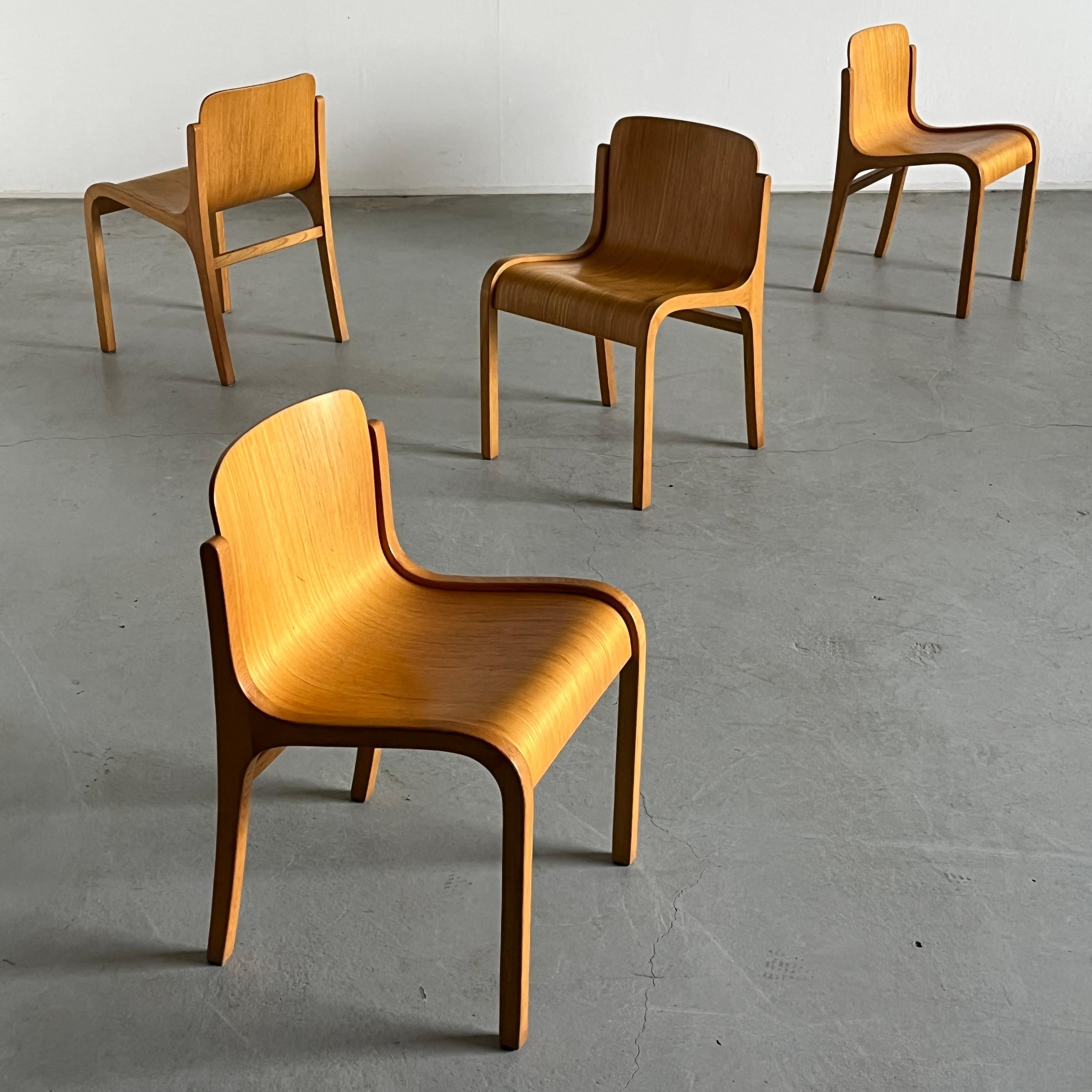 Mid-Century moderno Set di 4 sedie vintage Mito di Carlo Bartoli per Tisettanta, Italia anni '60 in vendita