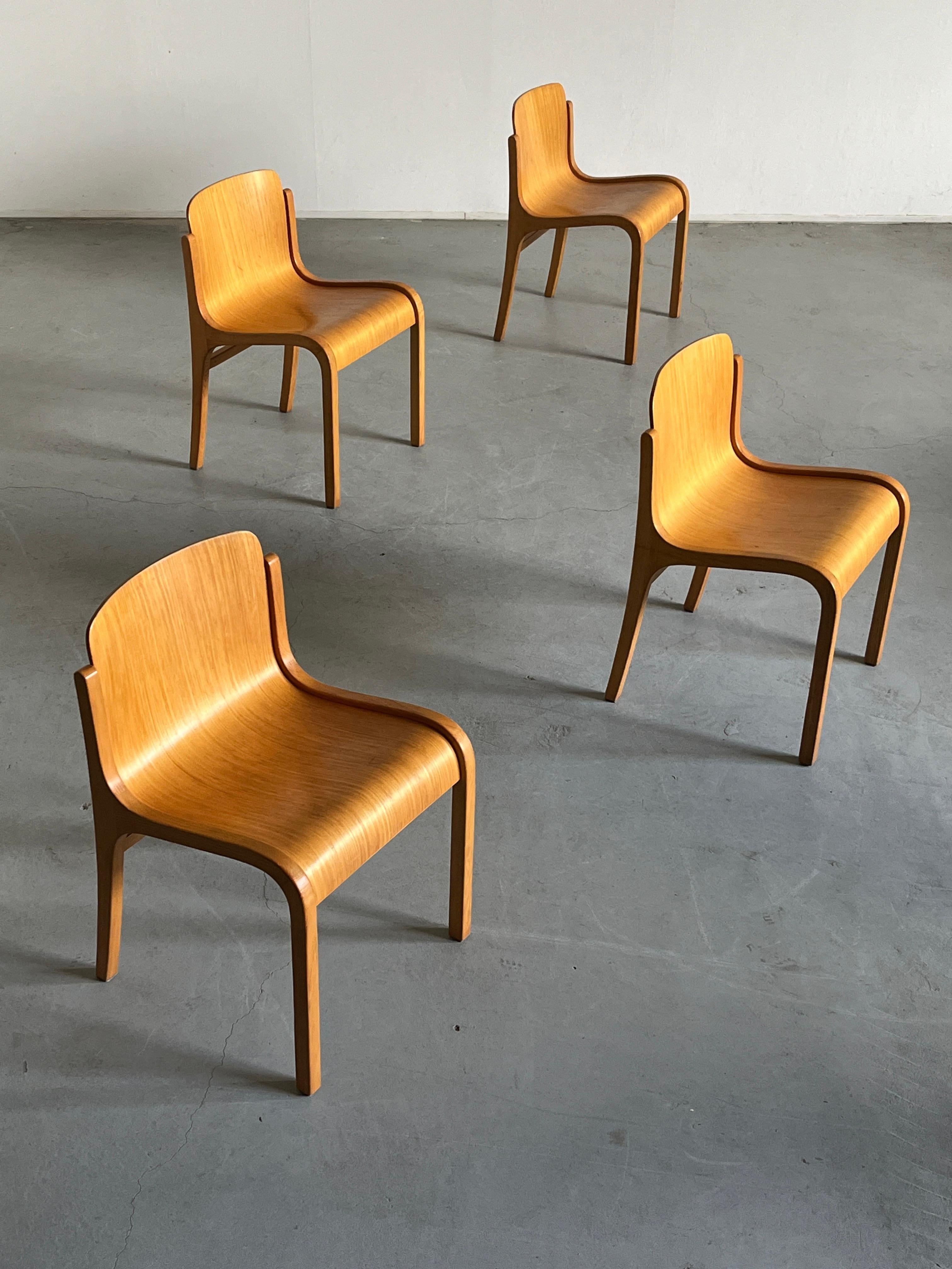 Italiano Set di 4 sedie vintage Mito di Carlo Bartoli per Tisettanta, Italia anni '60 in vendita