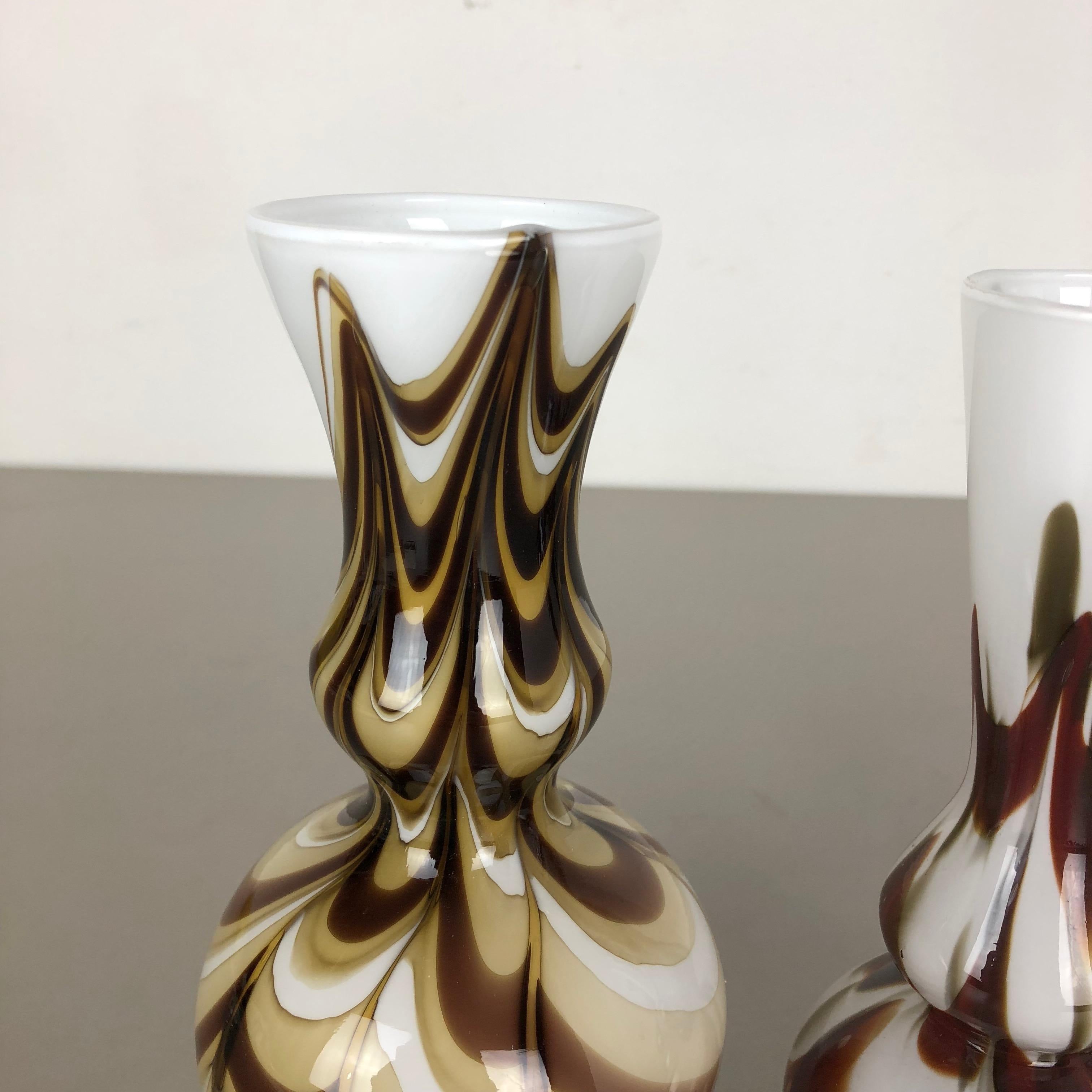 Set of 4 Vintage multicolor Pop Art Opaline Florence Vase Design, Italy, 1970s In Good Condition For Sale In Kirchlengern, DE