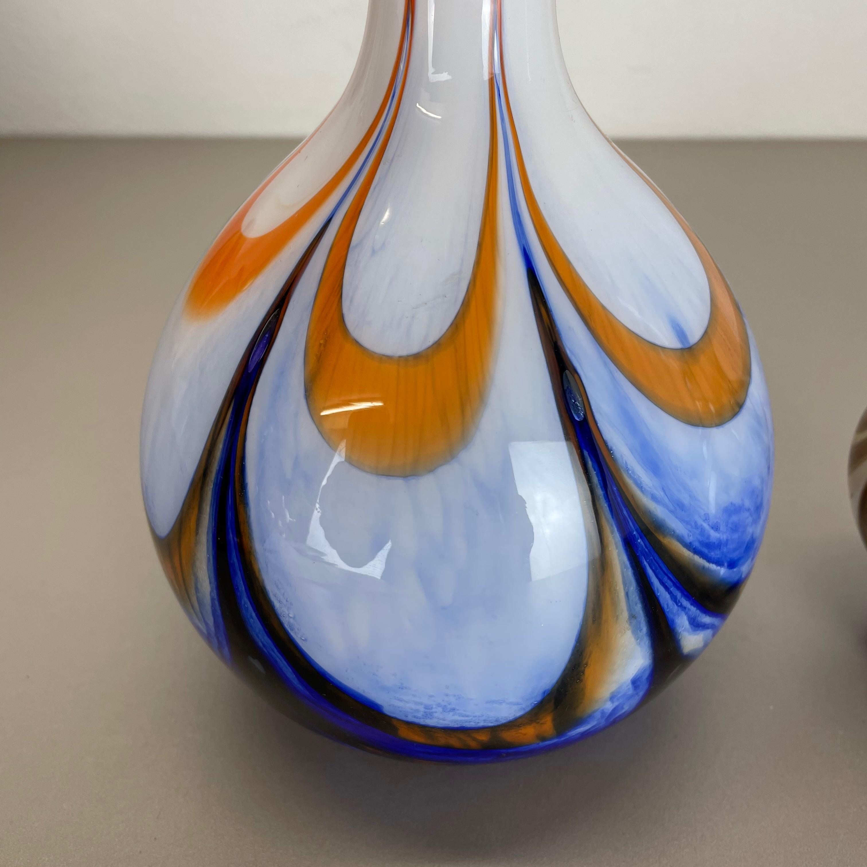 Verre Ensemble de 4 vases vintage en opaline multicolore Pop Art Florence Design, Italie, 1970 en vente