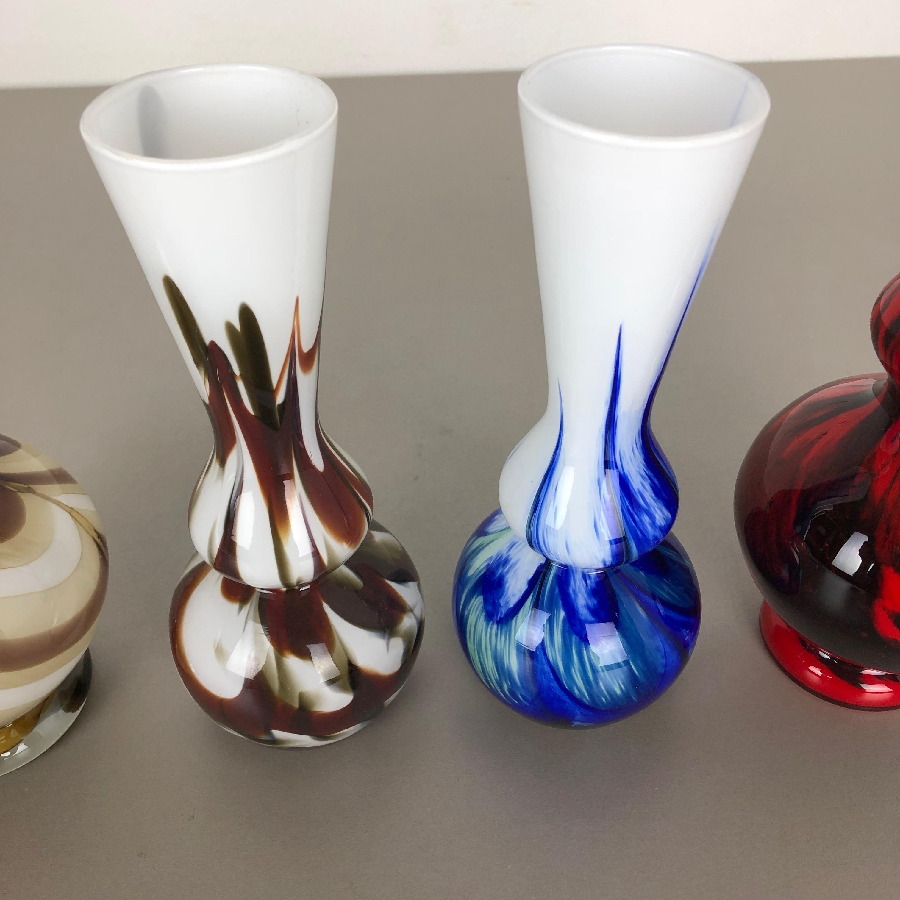 Ensemble de 4 vases vintage en opaline multicolore Pop Art Florence Design, Italie, 1970 en vente 2
