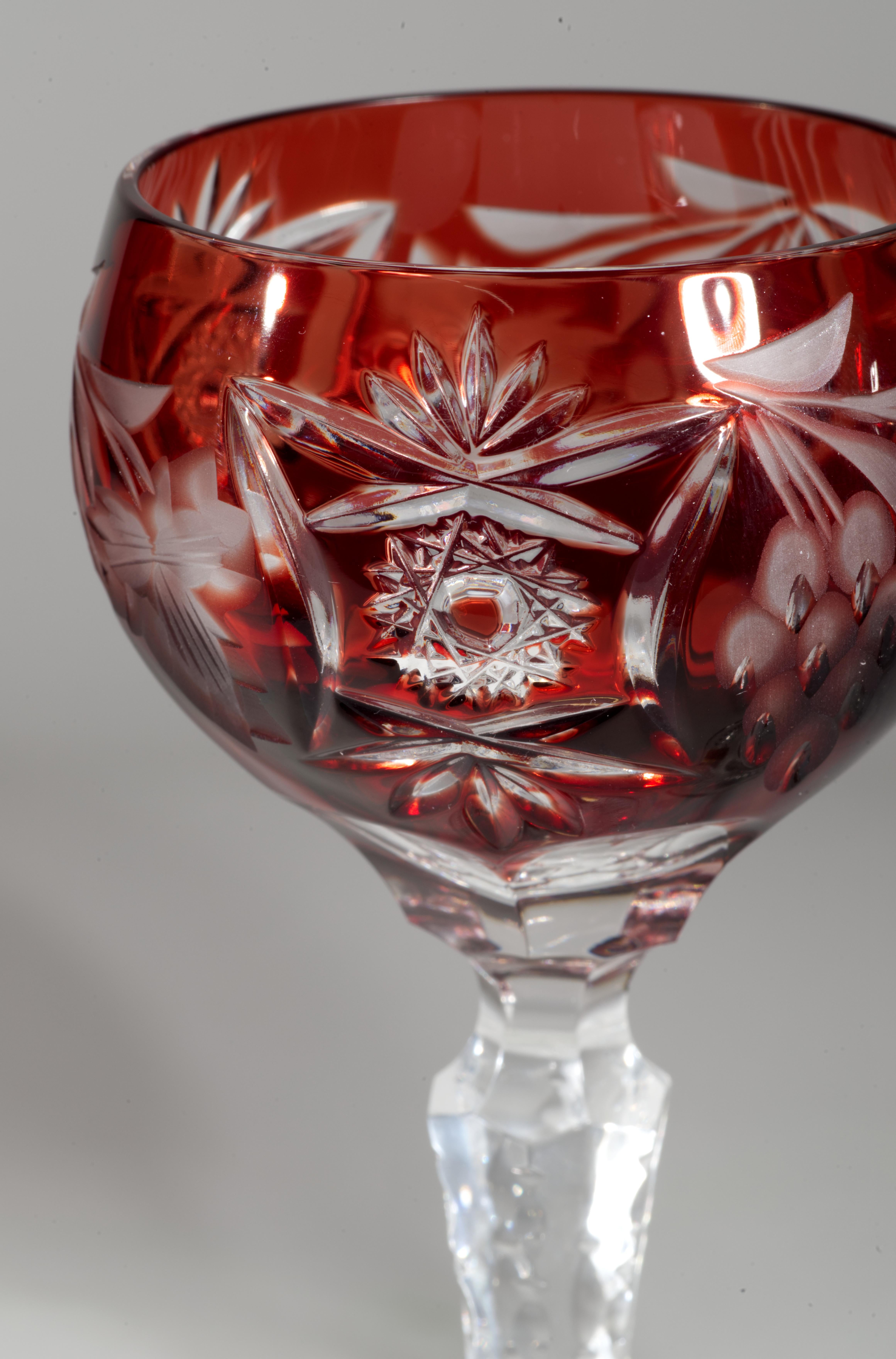Set von 4 Vintage Nachtmann-Weingläsern aus geschliffenem, klarem Kristall, Traube Hock, Vintage im Angebot 7