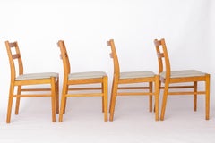 Set of 4 Vintage Oak Dining Chairs, 1960s Swedish Design by Johansson & Söner