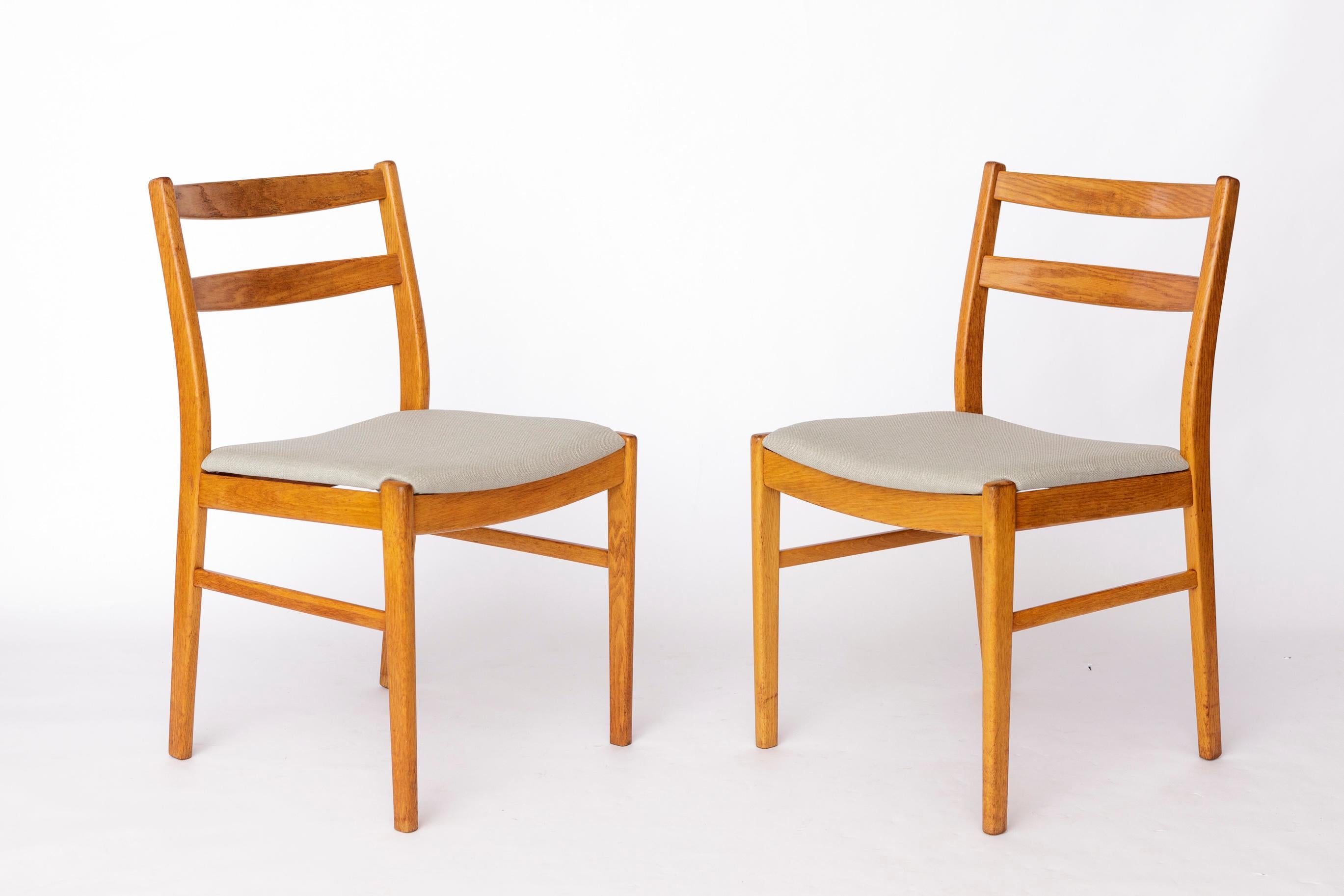 Chêne Ensemble de 4 chaises de salle à manger en Oak Vintage, 1960s Swedish Design by Johansson & Söner en vente