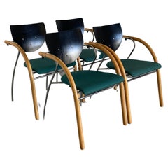 Set of 4 Retro Original Thonet Vienna Stackable Dining Chairs, 1990s, Austria