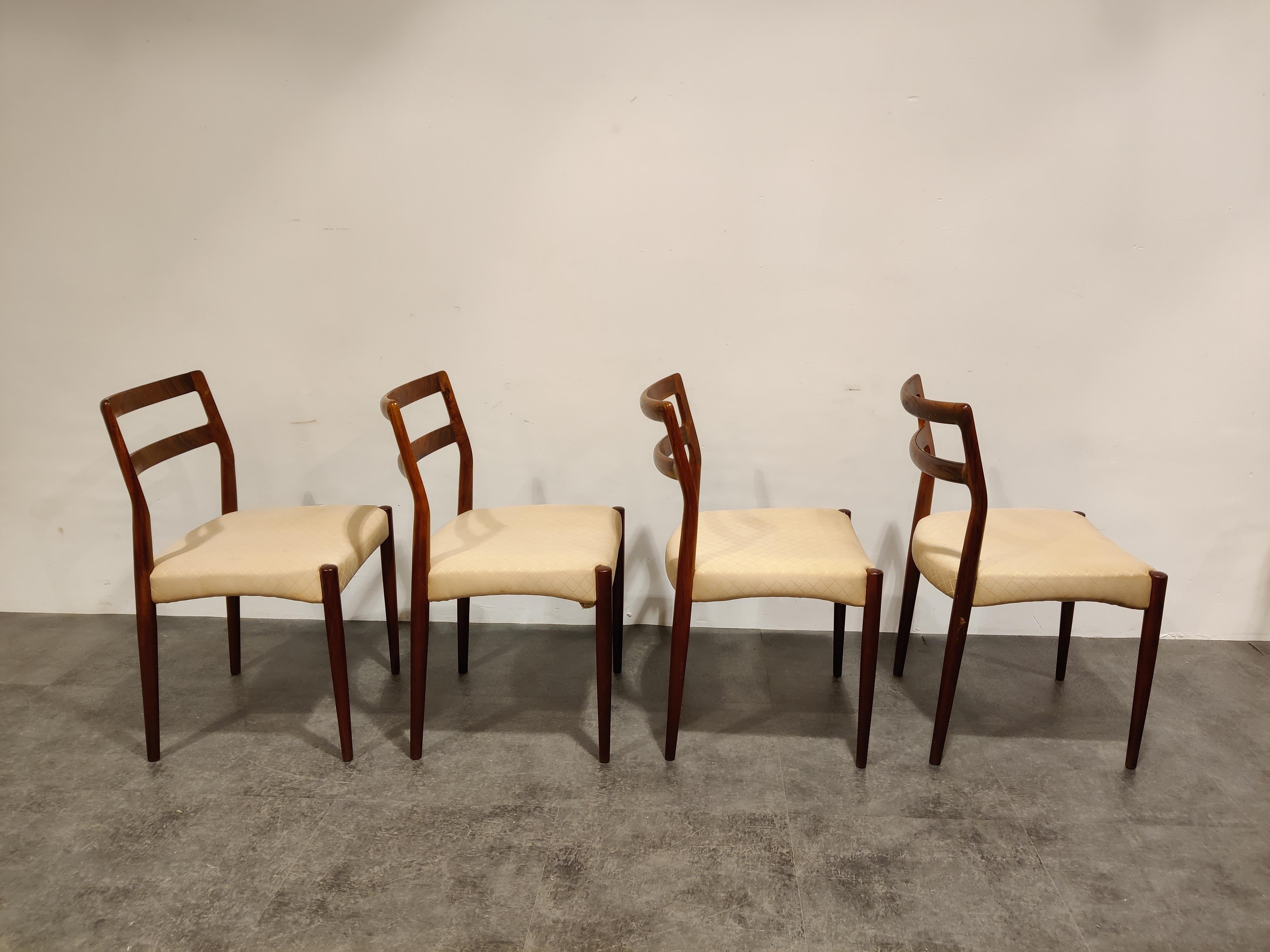 Set of 4 Vintage Palisander Dining Chairs, 1960s In Good Condition In HEVERLEE, BE