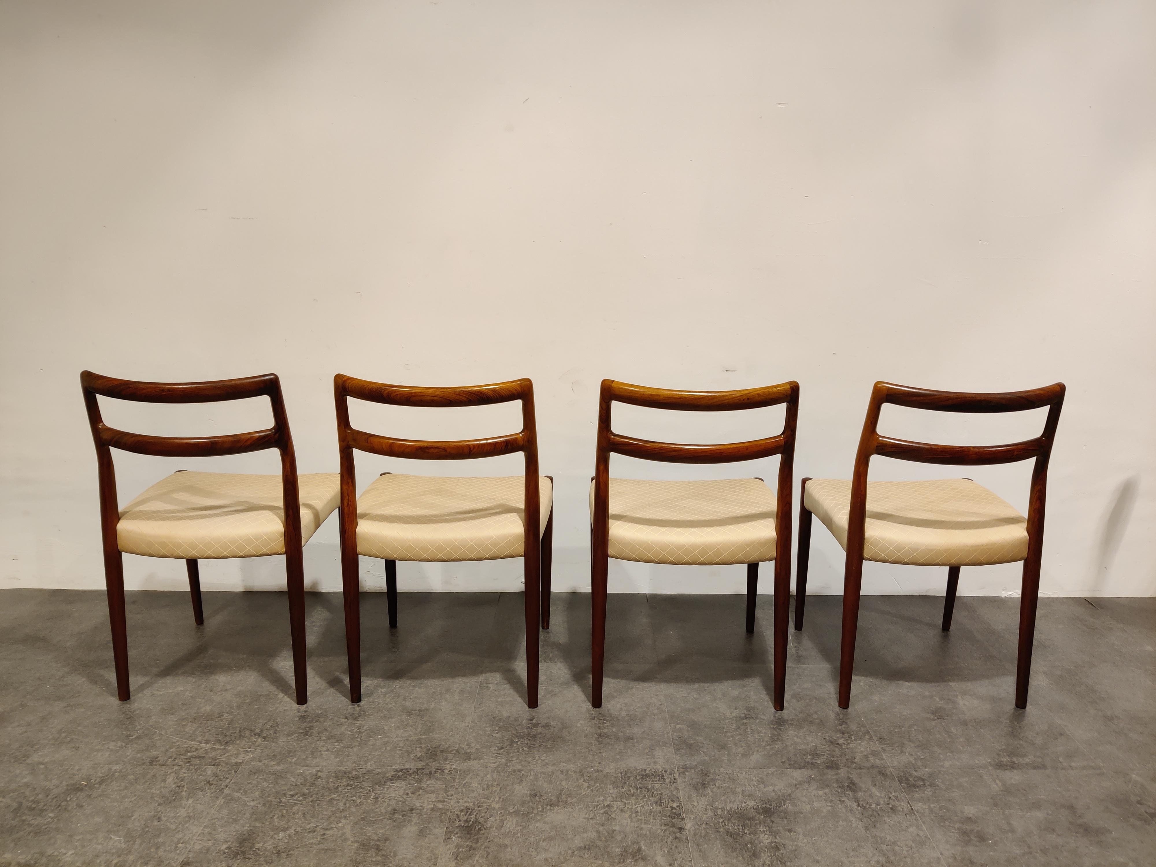Mid-20th Century Set of 4 Vintage Palisander Dining Chairs, 1960s