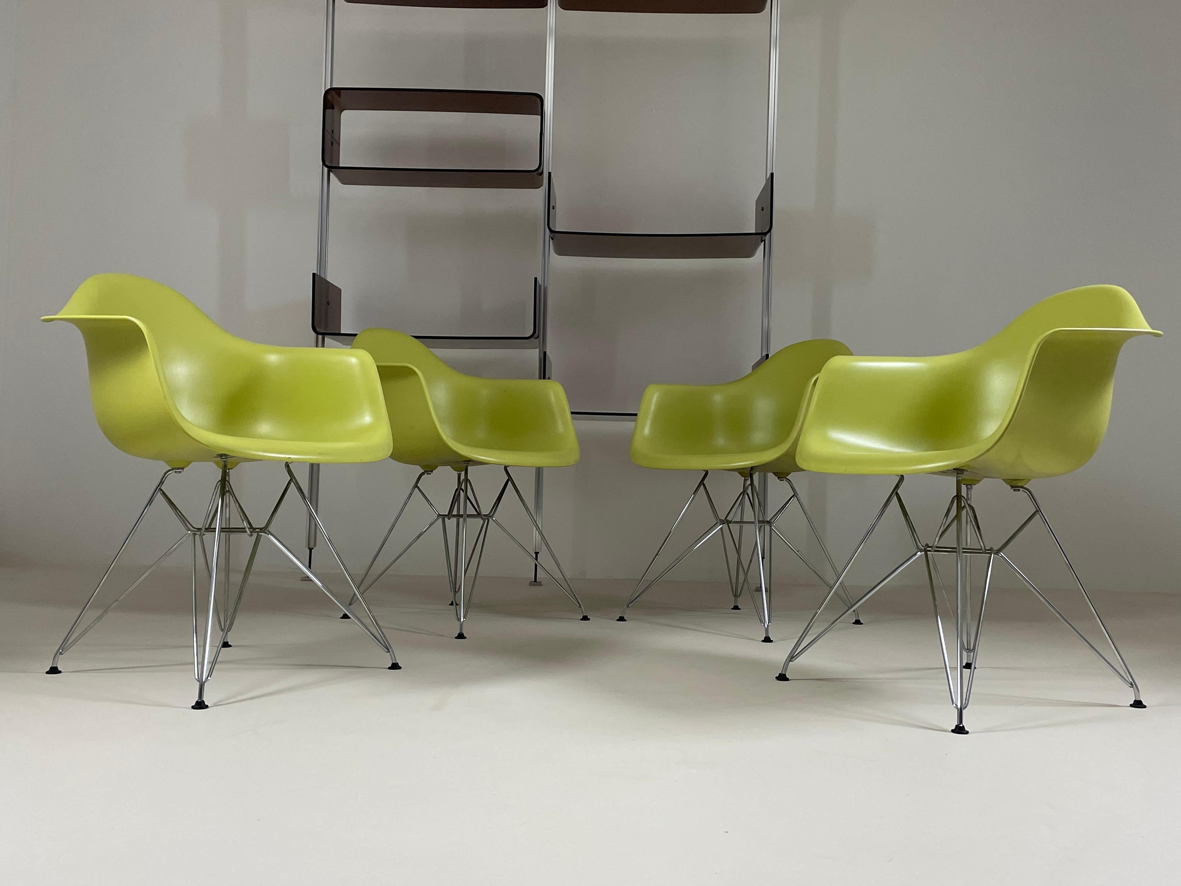 Set of 4 Vintage Plastic Dar Armchairs by Charles and Ray Eames for Vitra, 2007 1