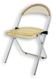 Set of 4 Vintage Plexiglass Folding Chairs, 1970s