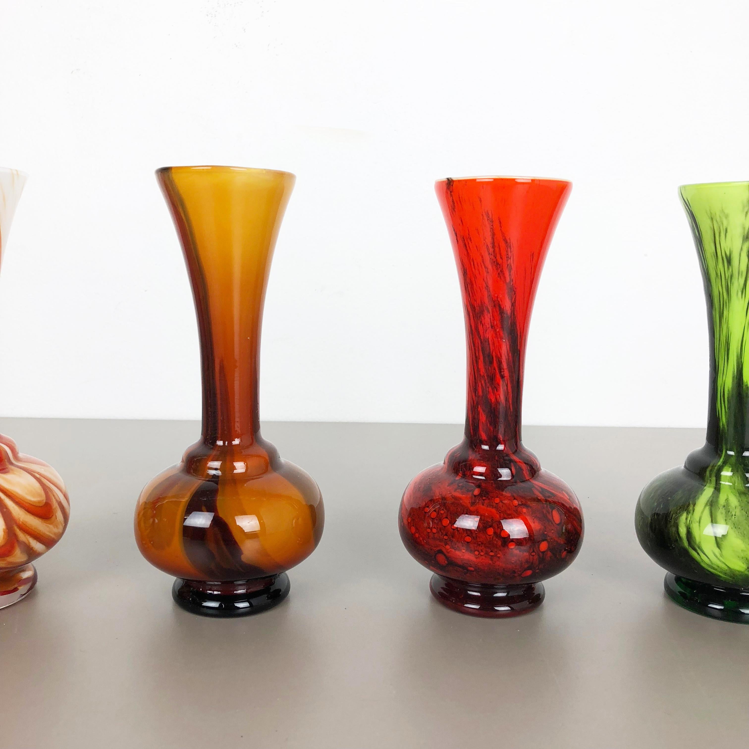 Italian Set of 4 Vintage Pop Art Opaline Florence Vase Design, Italy, 1970s For Sale