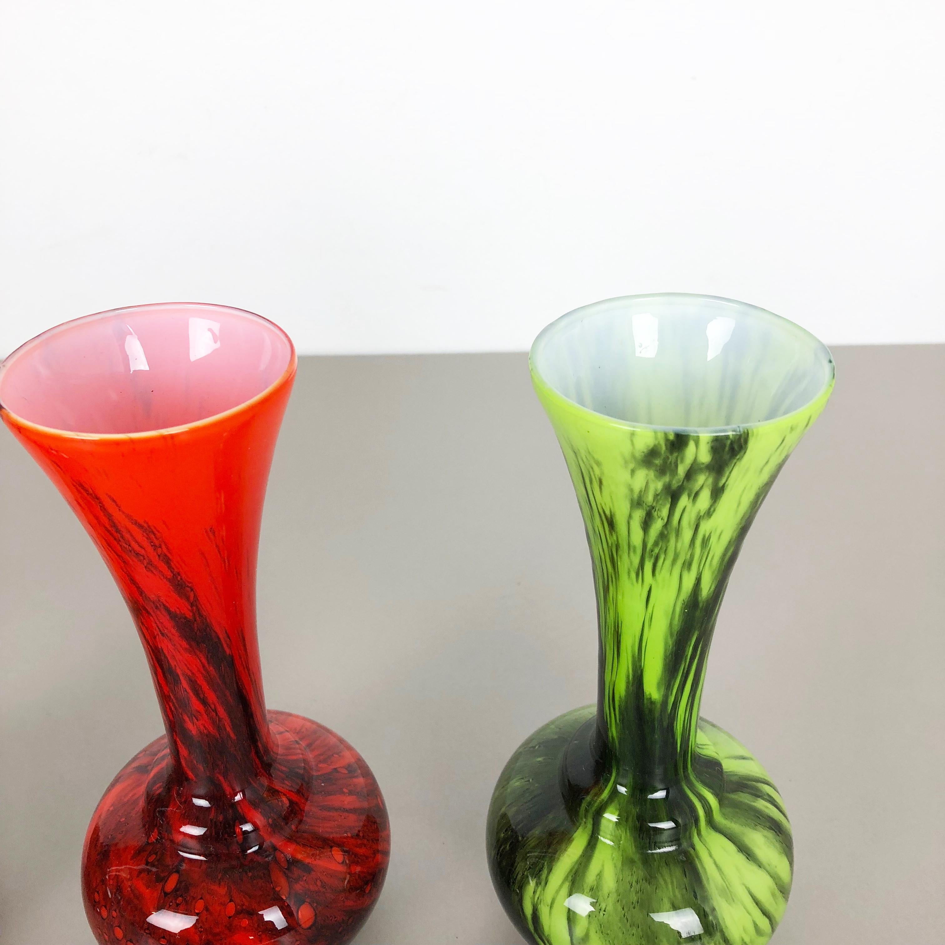 20ième siècle Ensemble de 4 vases vintage Pop Art en opaline Florence design, Italie, 1970 en vente
