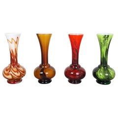 Set of 4 Vintage Pop Art Opaline Florence Vase Design, Italy, 1970s