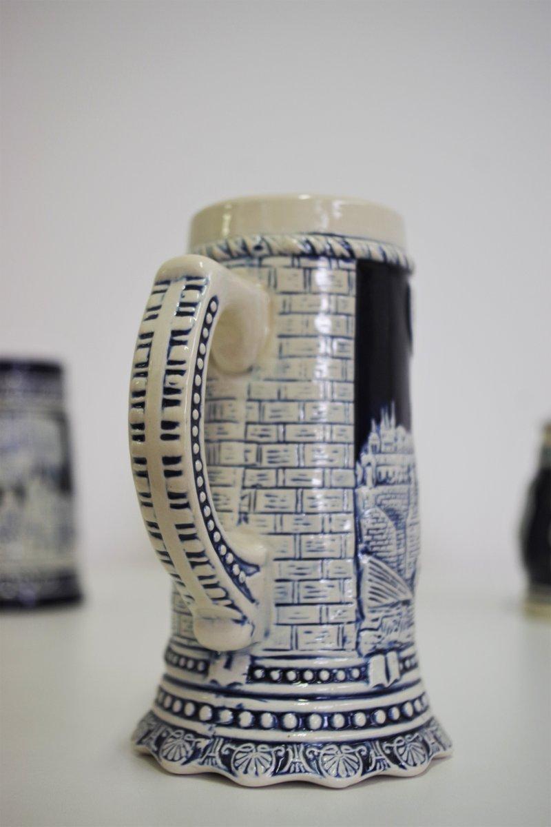 Set of 4 Vintage Porcelain Beer Mugs – 1980s in vendita 6