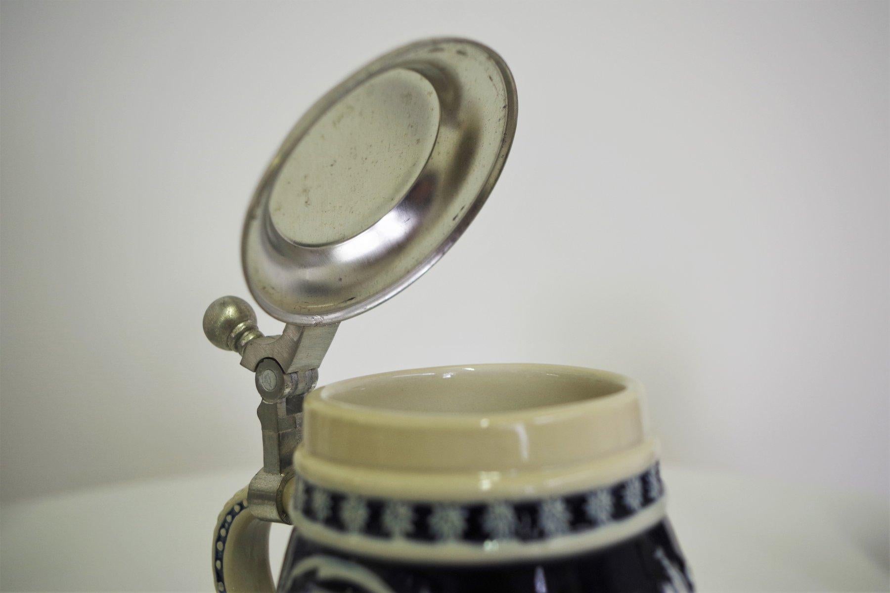 Late 20th Century Set of 4 Vintage Porcelain Beer Mugs – 1980s in vendita