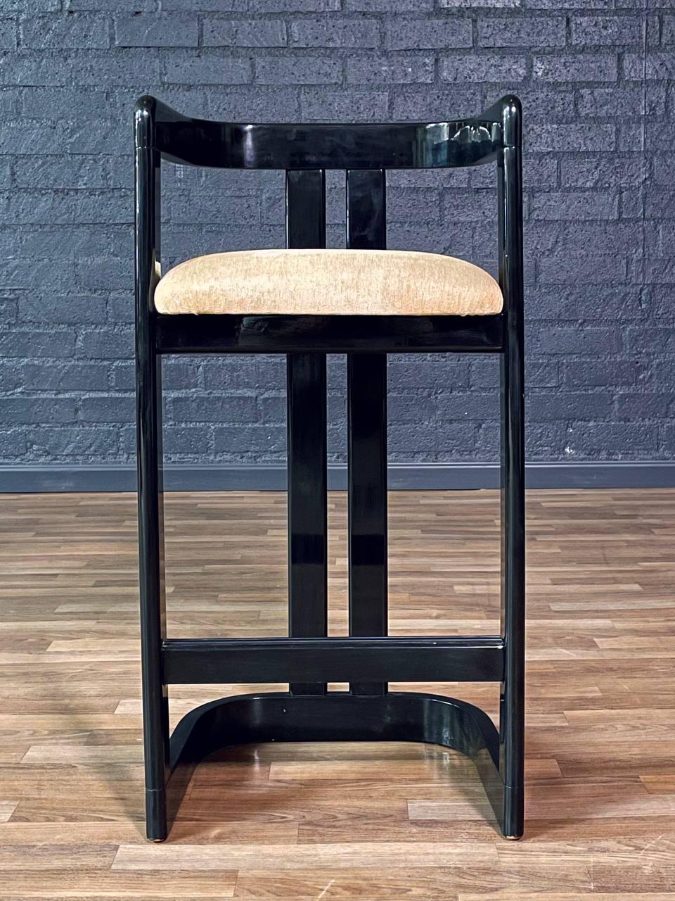 Satz von 4 Vintage Post Modern Schwarz Lackiert Barhocker im Angebot 1