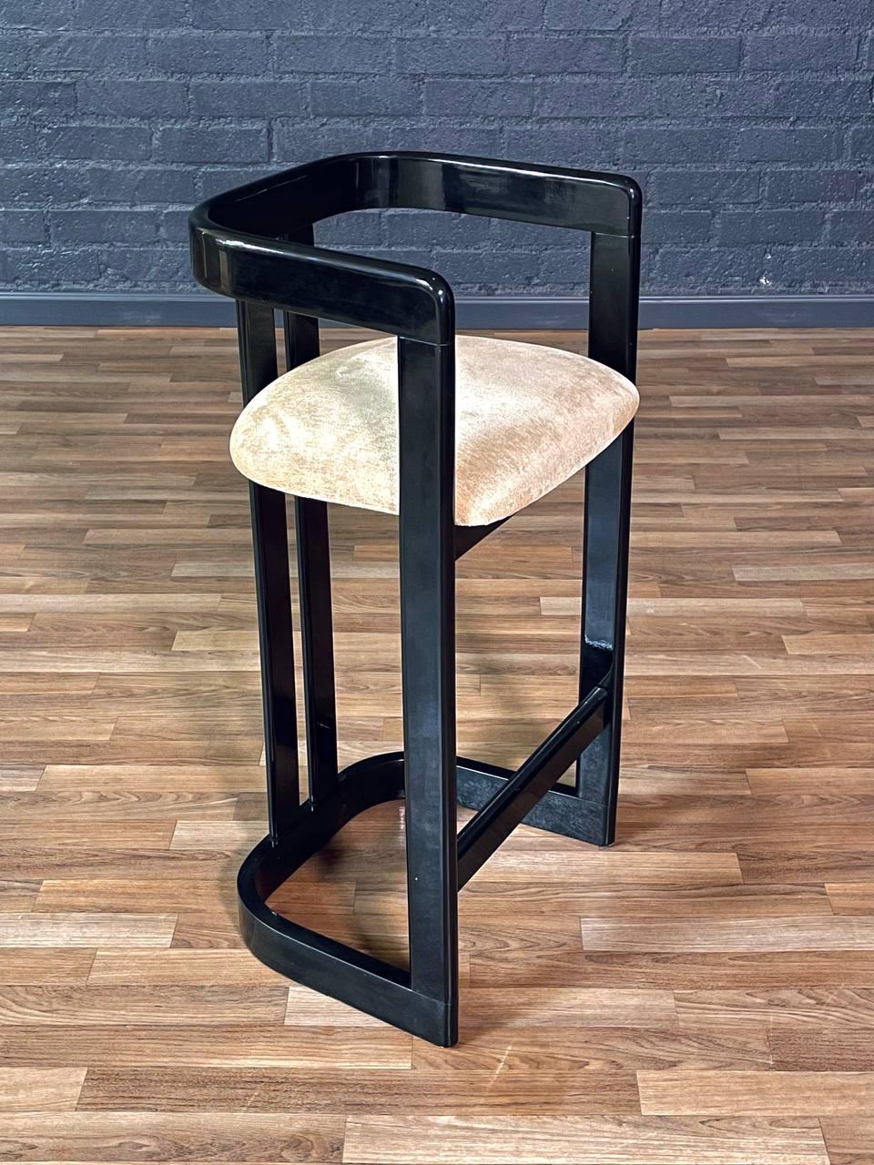 Satz von 4 Vintage Post Modern Schwarz Lackiert Barhocker im Angebot 2