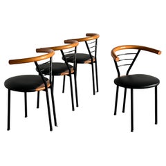 Set of 4 Vintage Postmodern Geometrical Armchairs, Sculptural Memphis Style, 90s