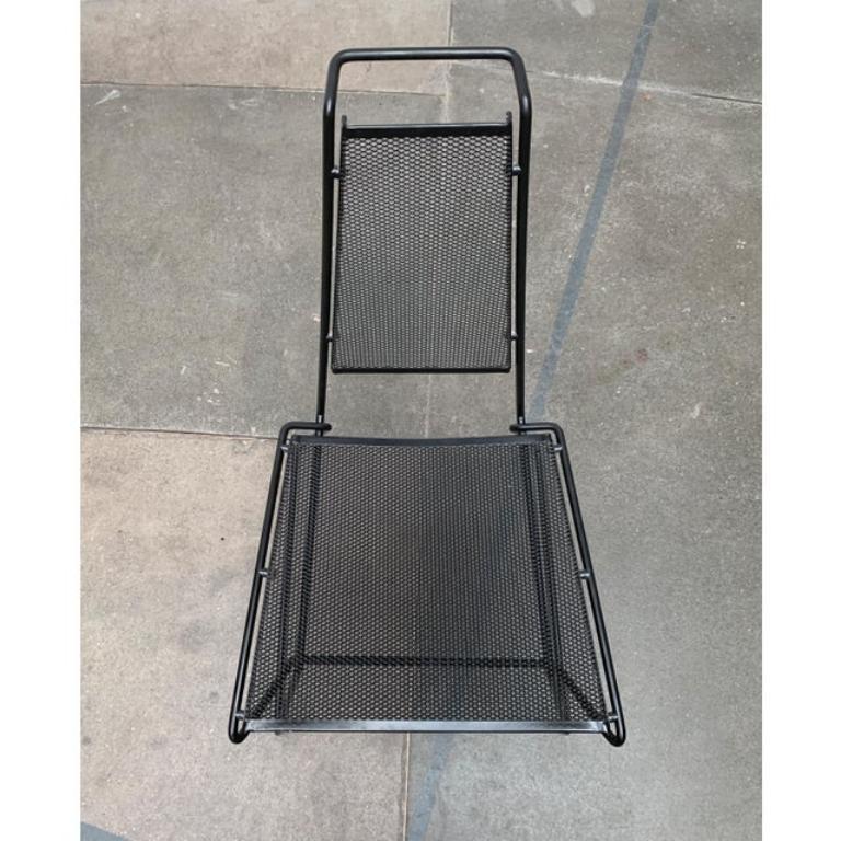 Set of 4 Vintage Postmodern Metal Side Chairs by Rolf Rahmlow, 1980s For Sale 4