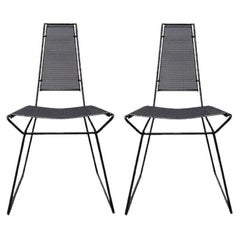 Set of 4 Vintage Postmodern Metal Side Chairs by Rolf Rahmlow, 1980s