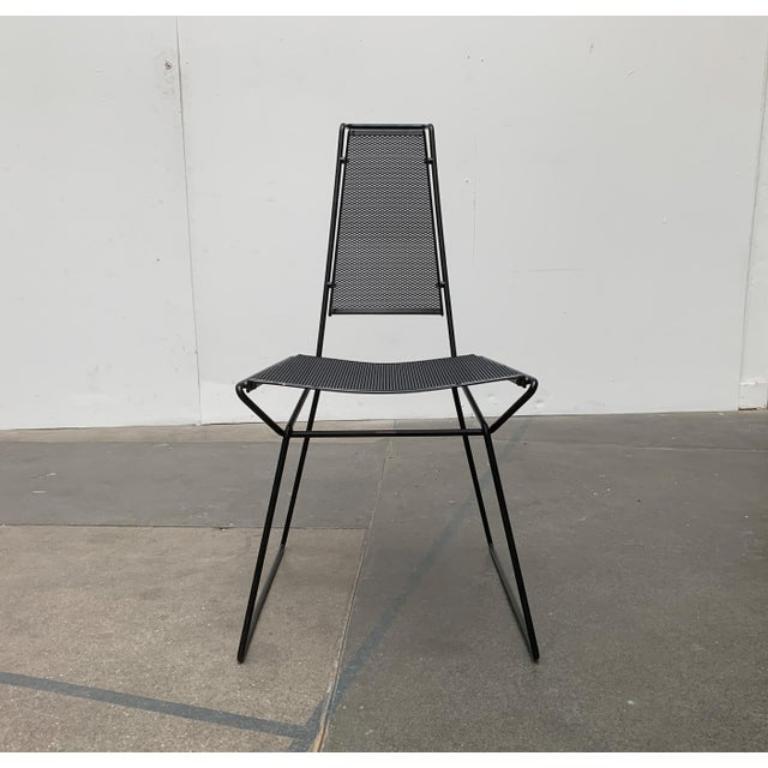 Post-Modern Set of 4 Vintage Postmodern Metal Side Chairs by Rolf Rahmlow, 1980s For Sale